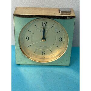 Vintage SEIKO SQUARE TRAVEL CLOCK QEJ150G NON WORKING 4 PARTS REPAIR
